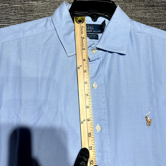 Polo By Ralph Lauren Button Up Shirt Men's XL Blue Westerton Classic Brown Pony - Picture 6 of 11